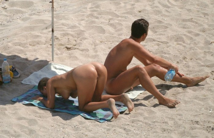 Young naked pussies on the beach