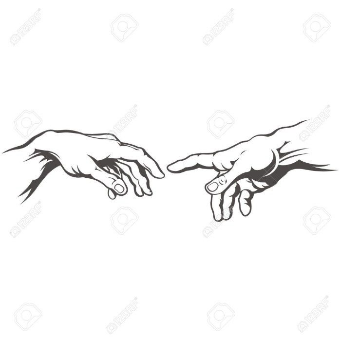 Creation of Adam Hands Contour