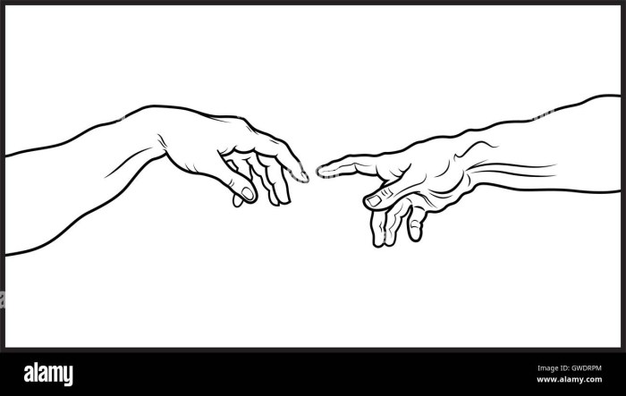 Michelangelo Creation of Adam Tattoo hands