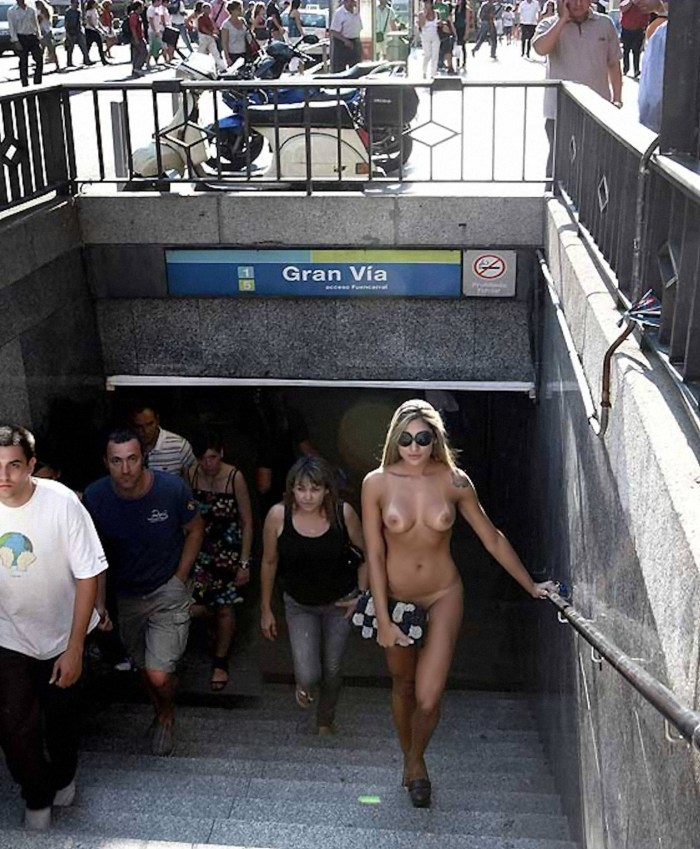 Beautiful naked women in public