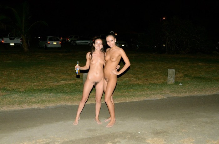 Girl walking without clothes