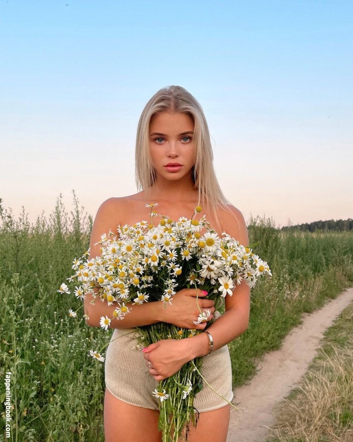 Alla Bruletova in an evening dress