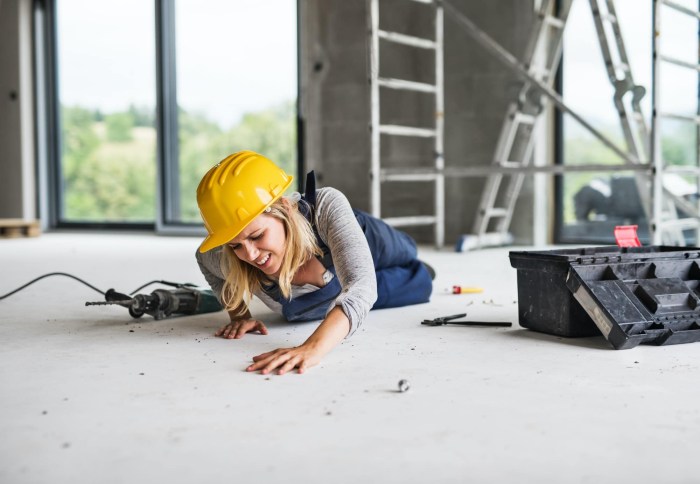 Woman at the construction site