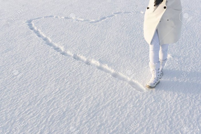 A heart trampled in the snow
