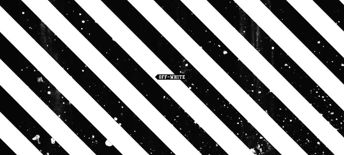 White strip on a black background