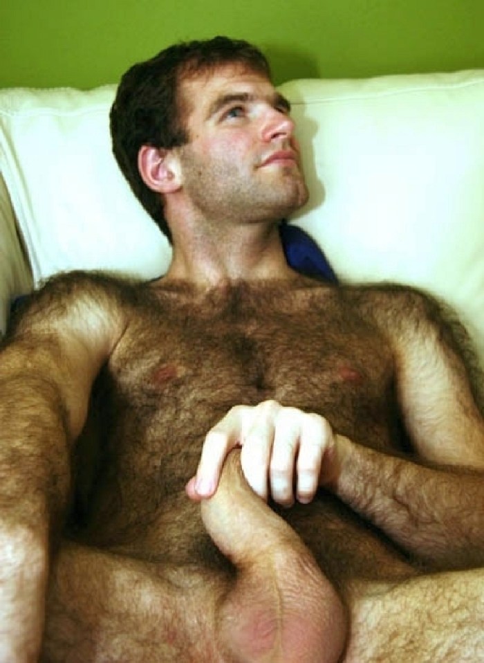 Naked hairy guys in bed