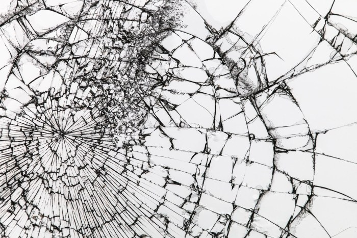 Crack on the glass texture