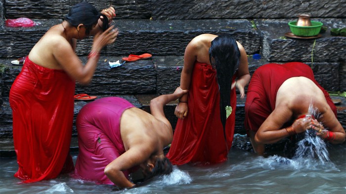 Nepalian women swim