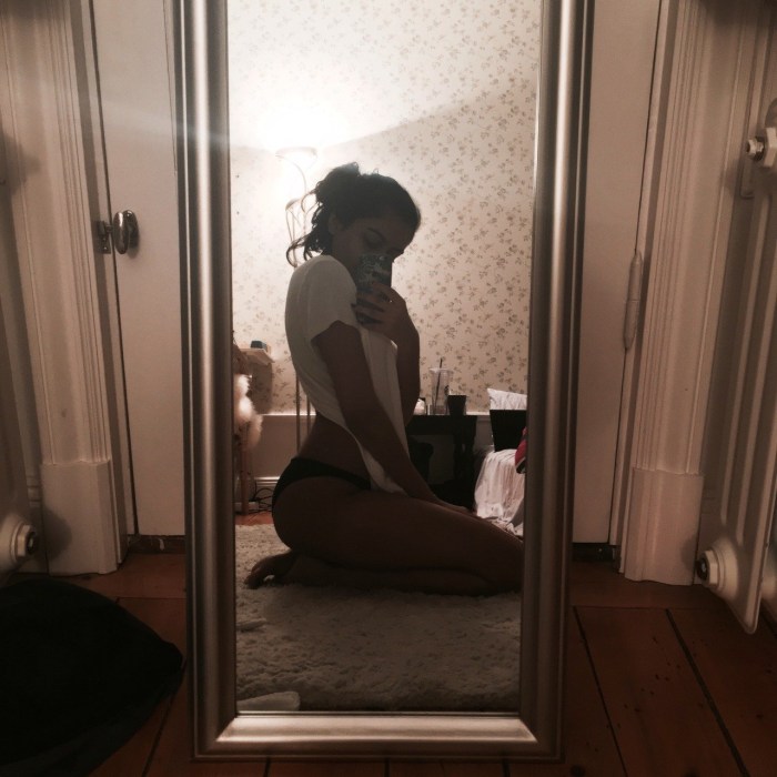 Girl in the mirror without face