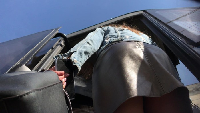 Hidden camera under a skirt