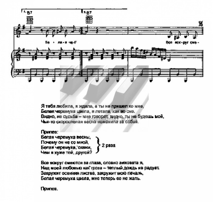 Notes of songs about Cheryomukha