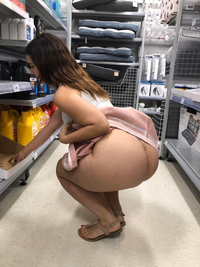 Terry Nova in a skirt without panties