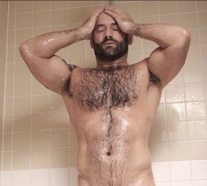 Sexy 40 Years Old Naked Man in the Shower