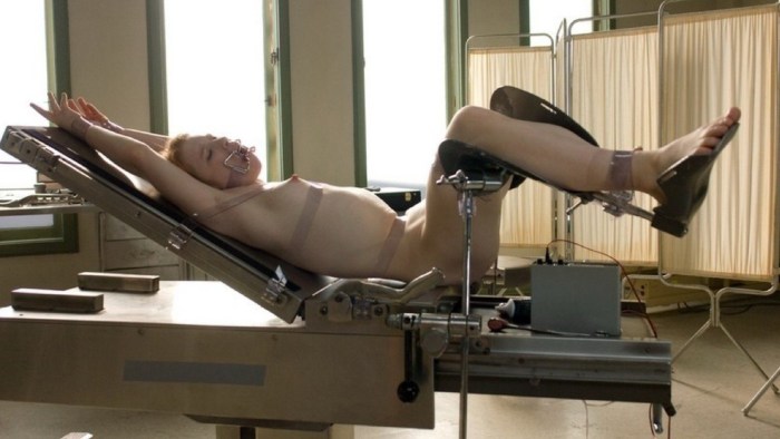 Doctor gyno gynecological chair naked