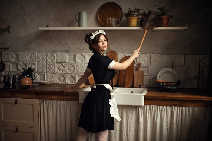 Housewife in a apron