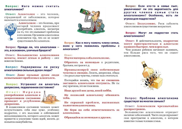 Memo for parents alcoholism of parents