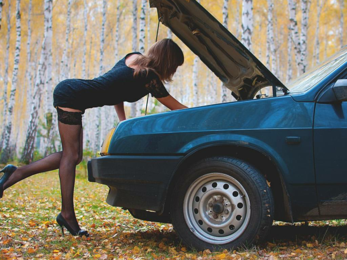 Girls and VAZ cars
