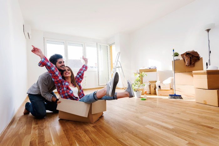 Family in a new apartment