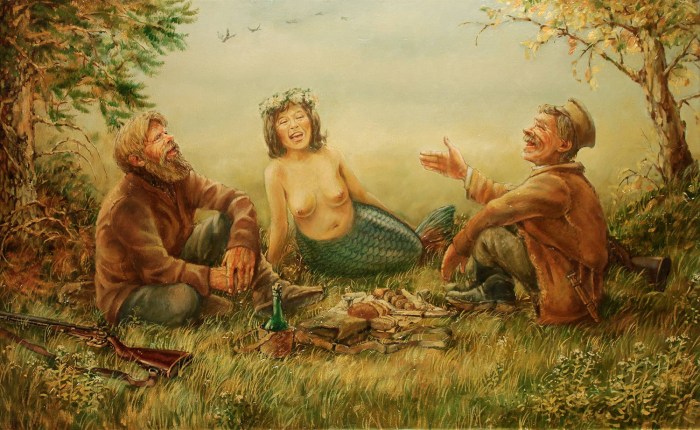 Erotic paintings about hunting for