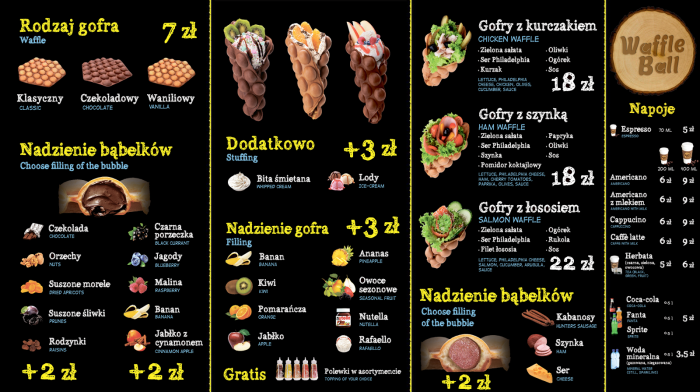 Bubble Waffle Menu