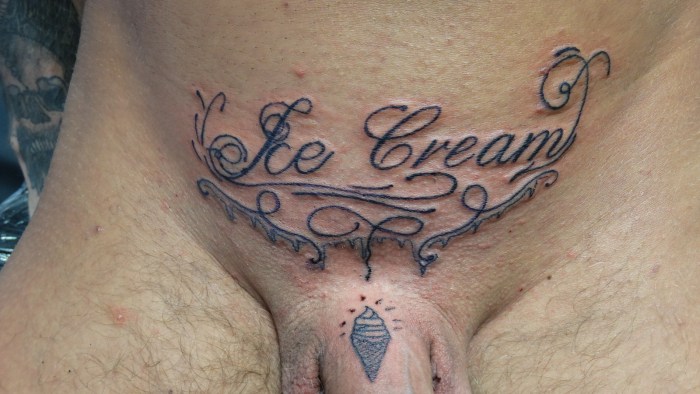 Men's intimate tattoos