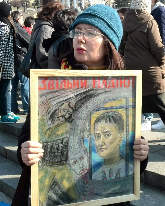 Nadezhda Savchenko in a dress