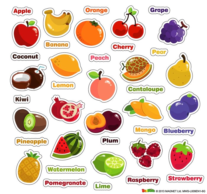 English fruits for children