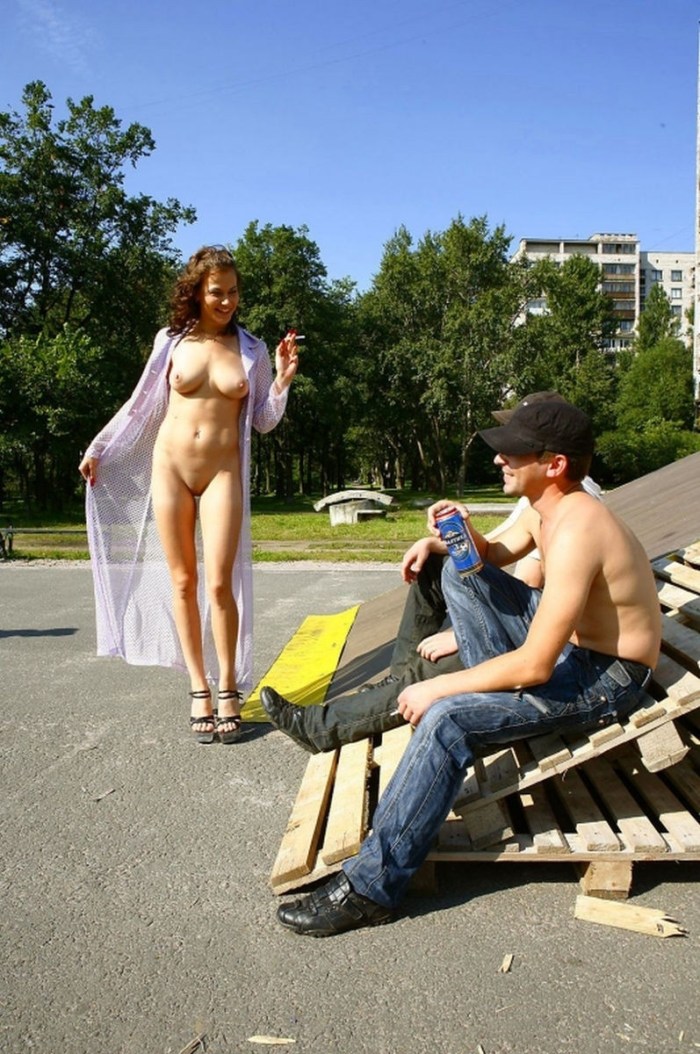 Girls nudist on the street