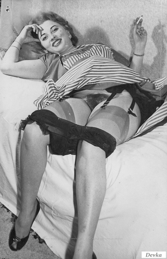 Women in stockings without panties