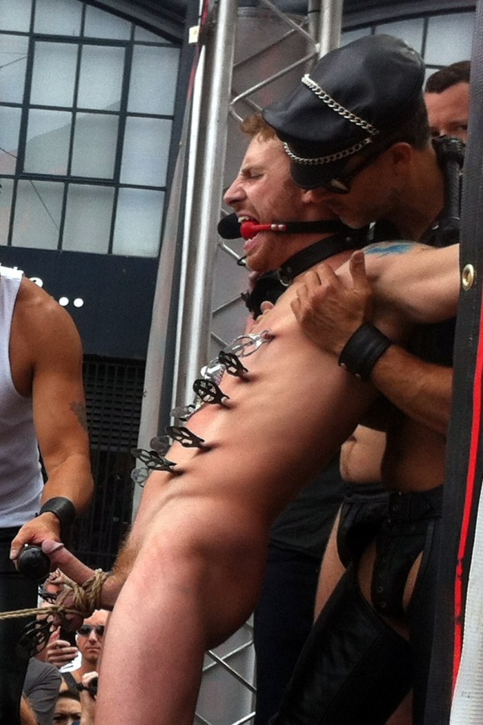 Street BDSM under clothes