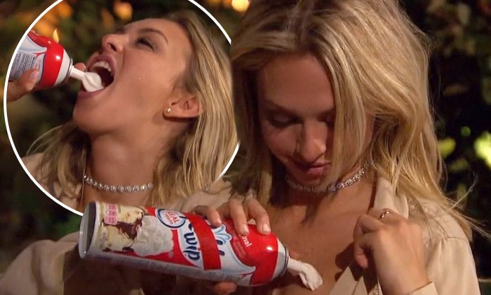Milk in anal through a watering can