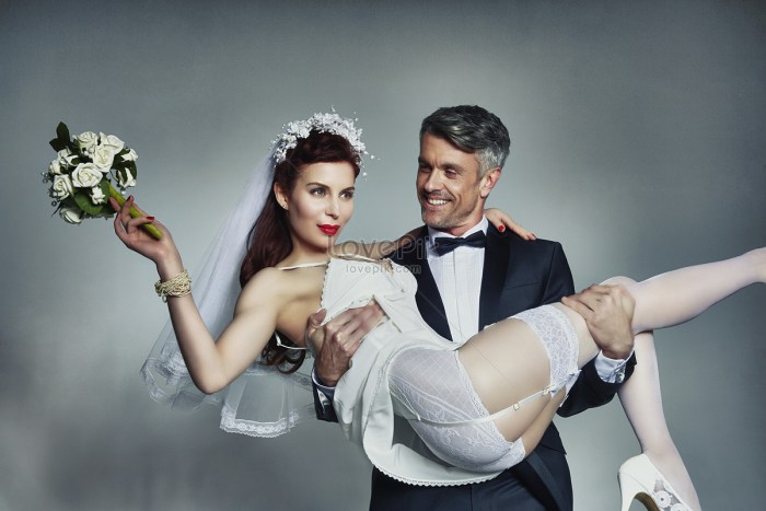 Erotic bride and groom