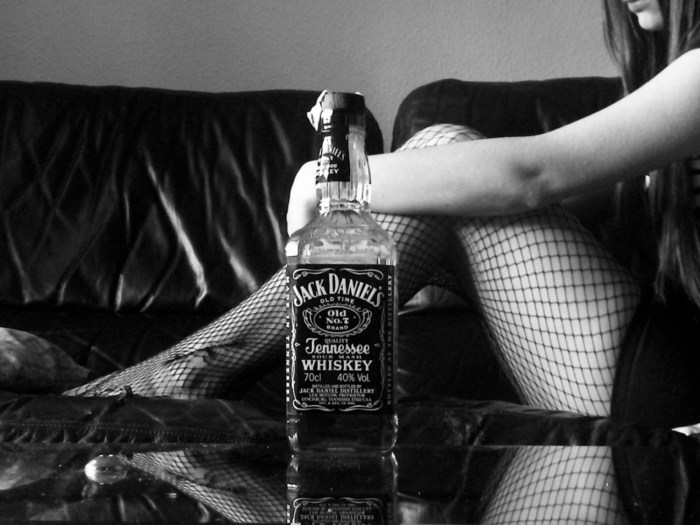 Girl with alcohol