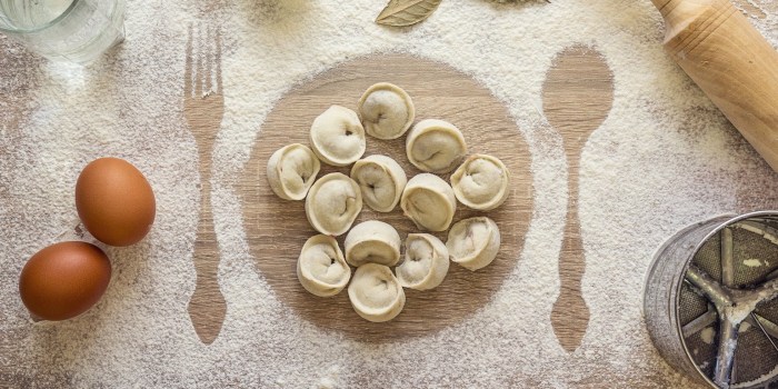 Dumplings dumplings flour from above