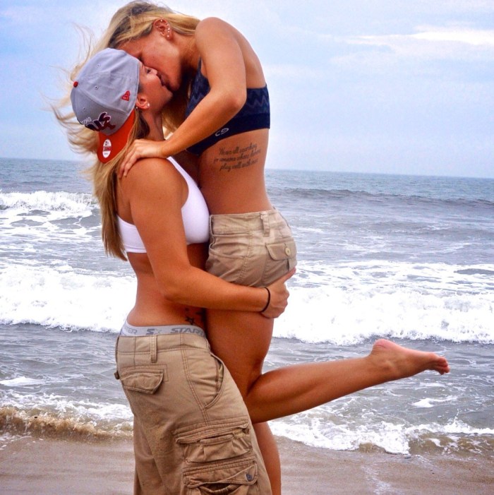 Girls kiss