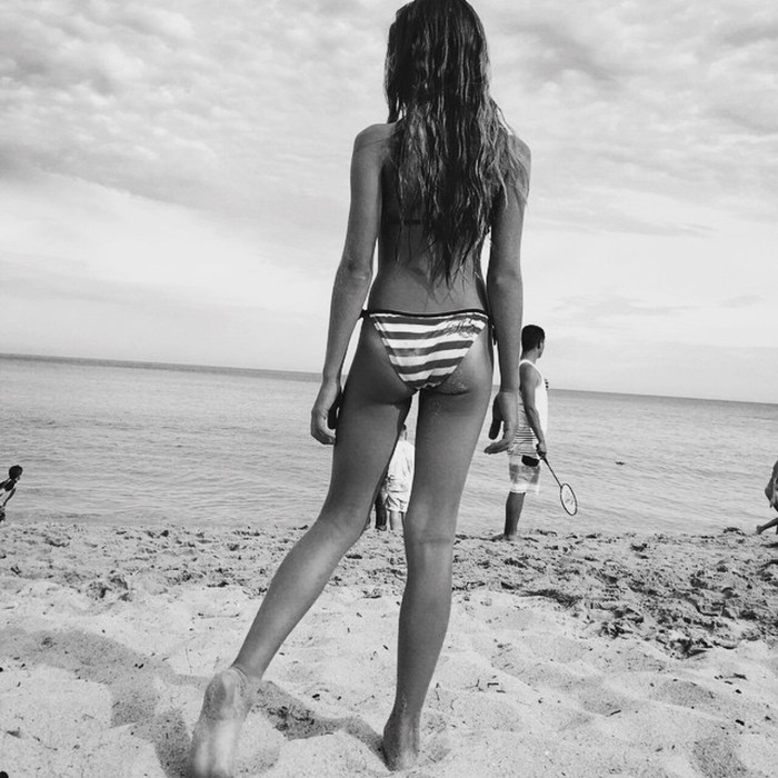 Kristina Pimenova on the beach