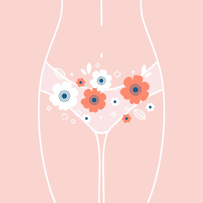 Drawn by the female intimate zone