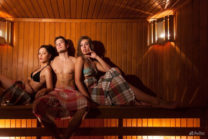 Two girls of the sauna
