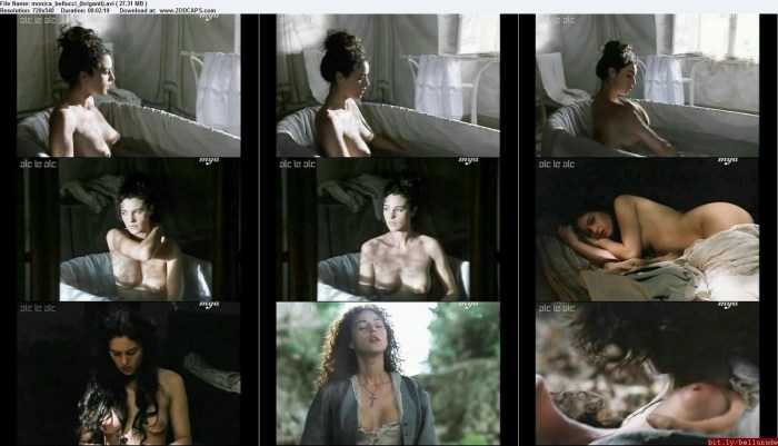 Monica Bellucci in his youth naked