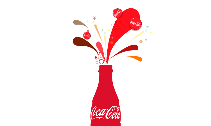 Coca Cola on a white background
