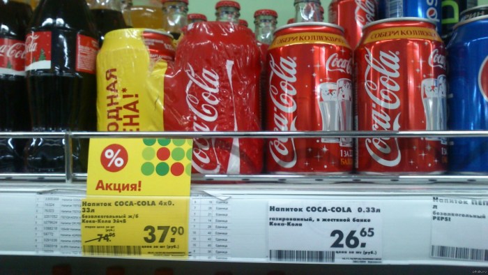 Price tag in the coca store