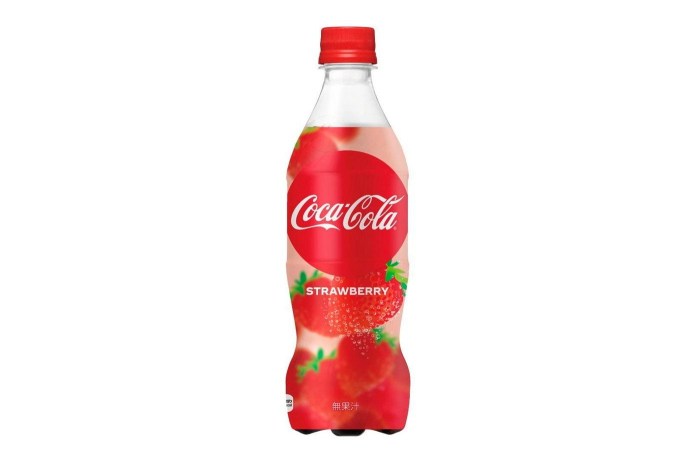 Cola with the taste of strawberries