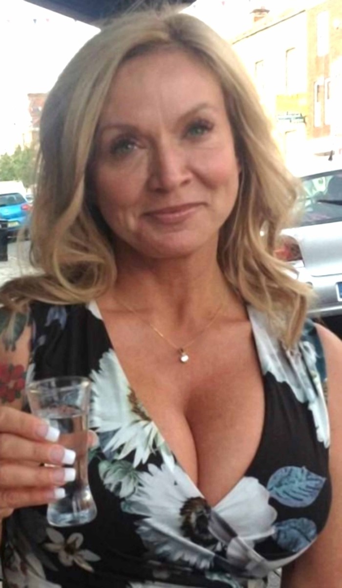 Old women with a large neckline