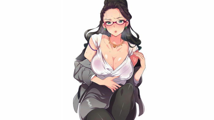 Anime adult woman with glasses