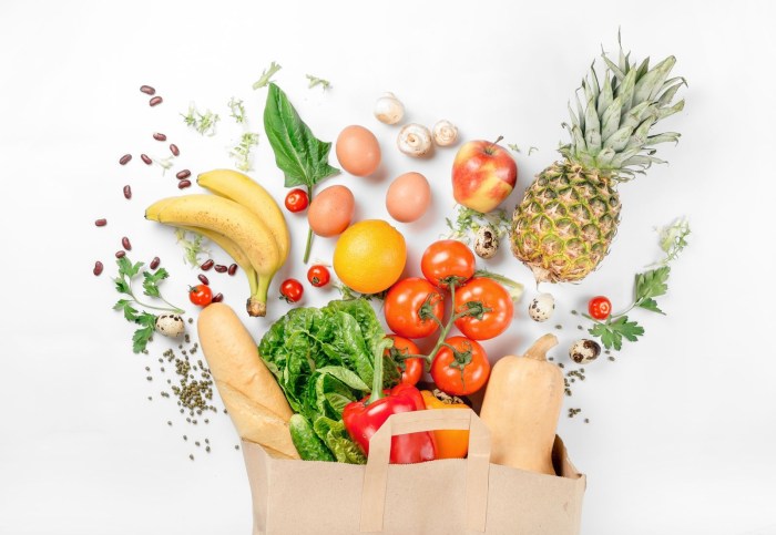 Healthy food on a white background