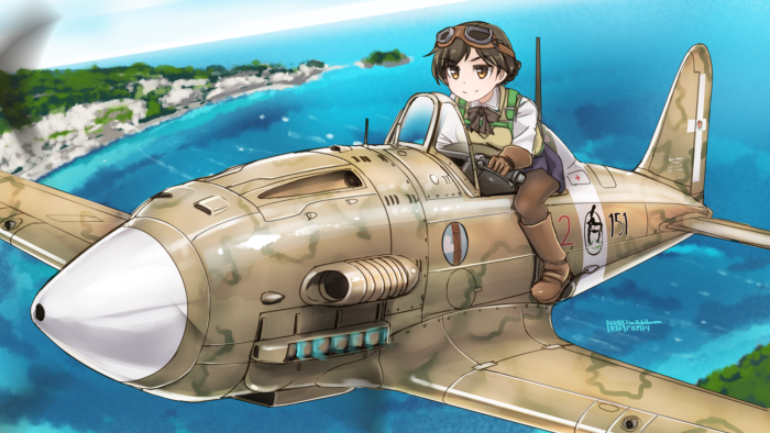 On the wing of the aircraft