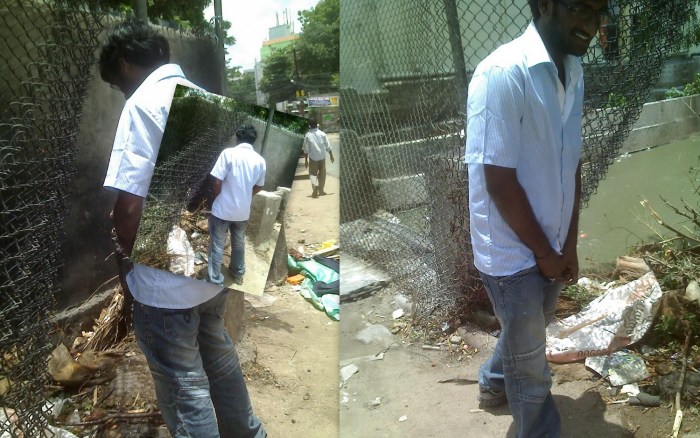 India Pissing on the street