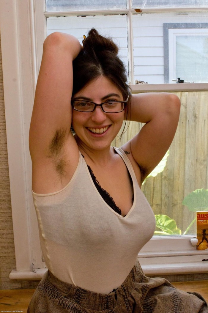 Hairy girls in nature