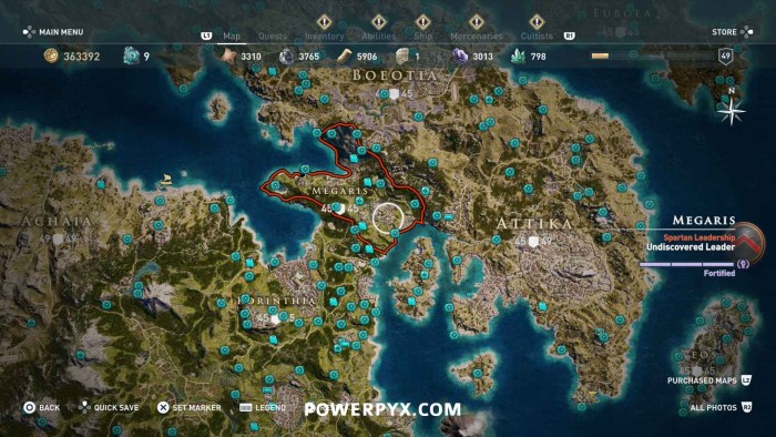 Andros Island Assassin's Creed Odyssey Map