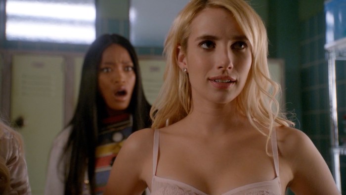 Emma Roberts in linen
